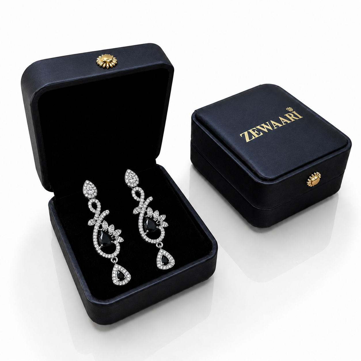 Celestia One Karat Earrings — Black