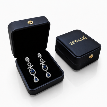 Celestia One Karat Earrings — Sapphire Blue