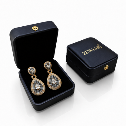 Velora Ivory Crystal Gold-Plated Earrings - White