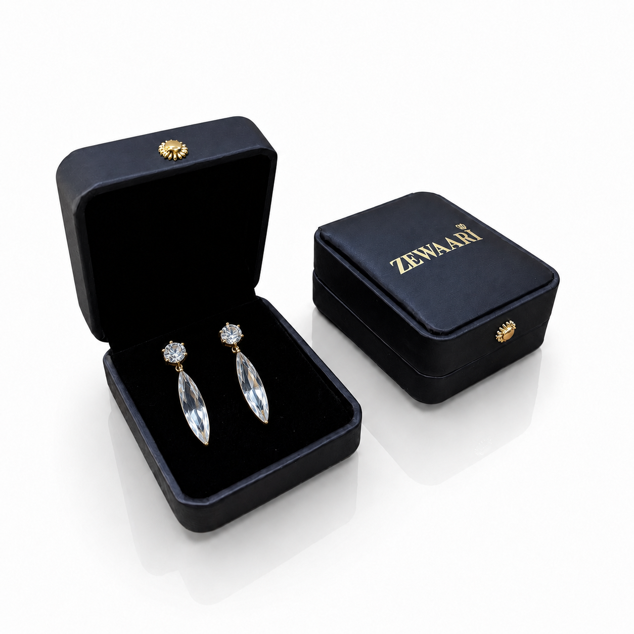 Lunara Crystal Drop Gold-Plated Earrings