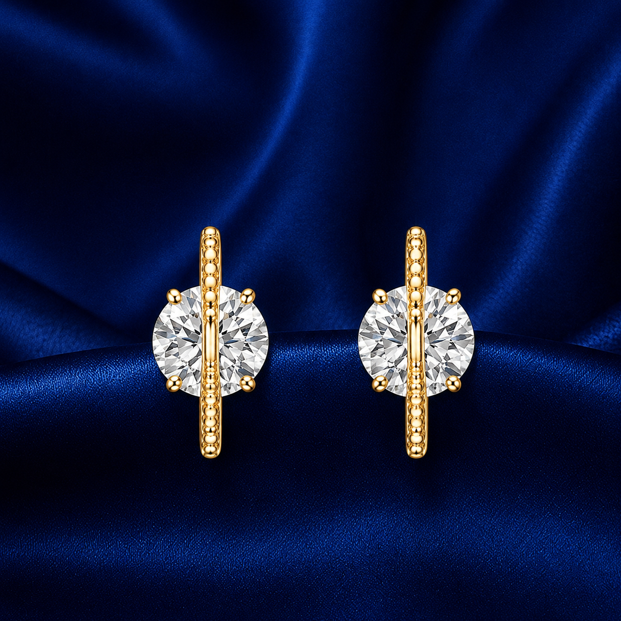 Aurelia Solitaire Bar Earrings — Crystal White