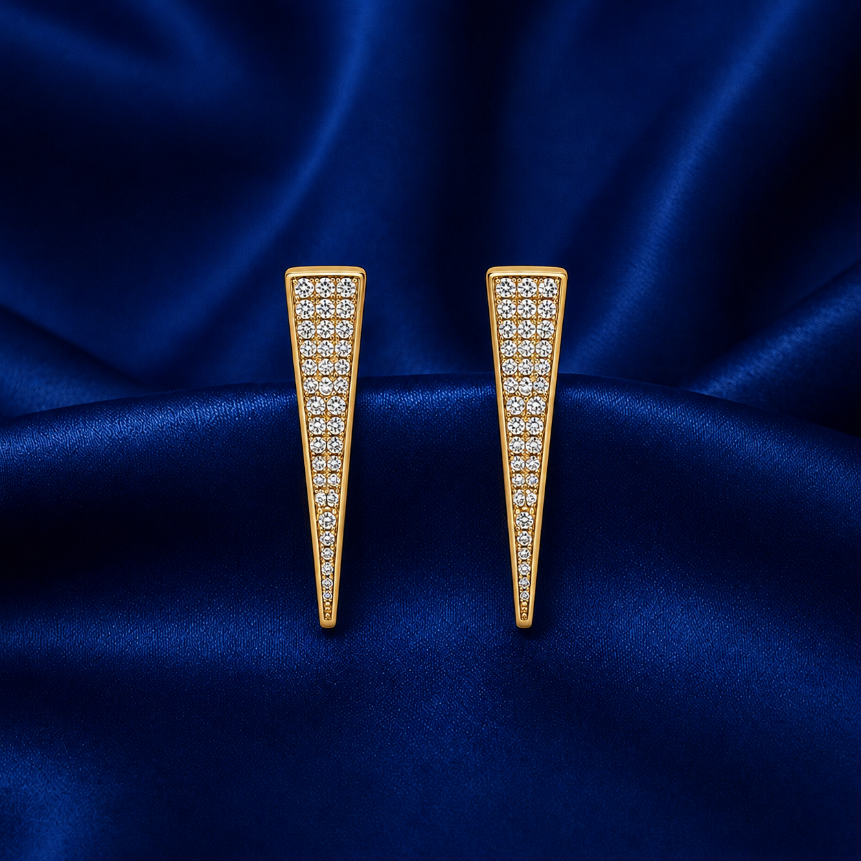 Veyra Crystal Taper Gold-Plated Bali Earrings