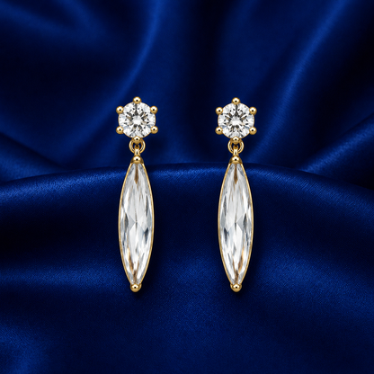 Lunara Crystal Drop Gold-Plated Earrings