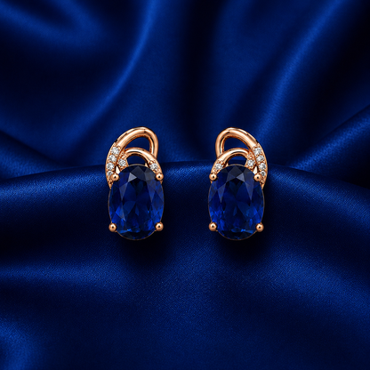 Aurelia Two Tone Earrings — Royal Blue