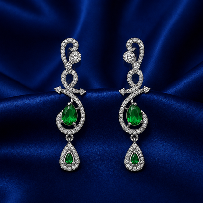Celestia One Karat Earrings — Emerald Green