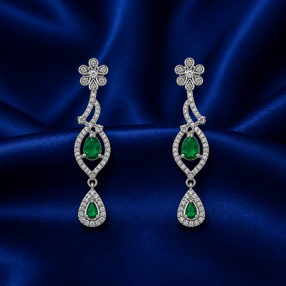 Celestia One Karat Earrings — Emerald Green