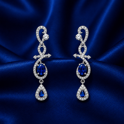 Celestia One Karat Earrings — Sapphire Blue