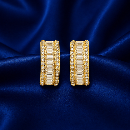 Aurelia Baguette Bali Earrings — Crystal White