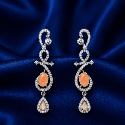Celestia One Karat Earrings — Peach