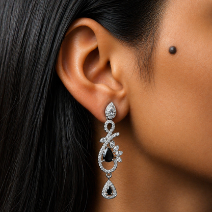 Celestia One Karat Earrings — Black