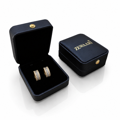 Aurelia Baguette Bali Earrings — Crystal White